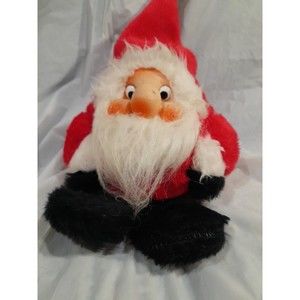 Vintage Santa Gnome Plush With Soot On Face, 1982. 5 Inch
